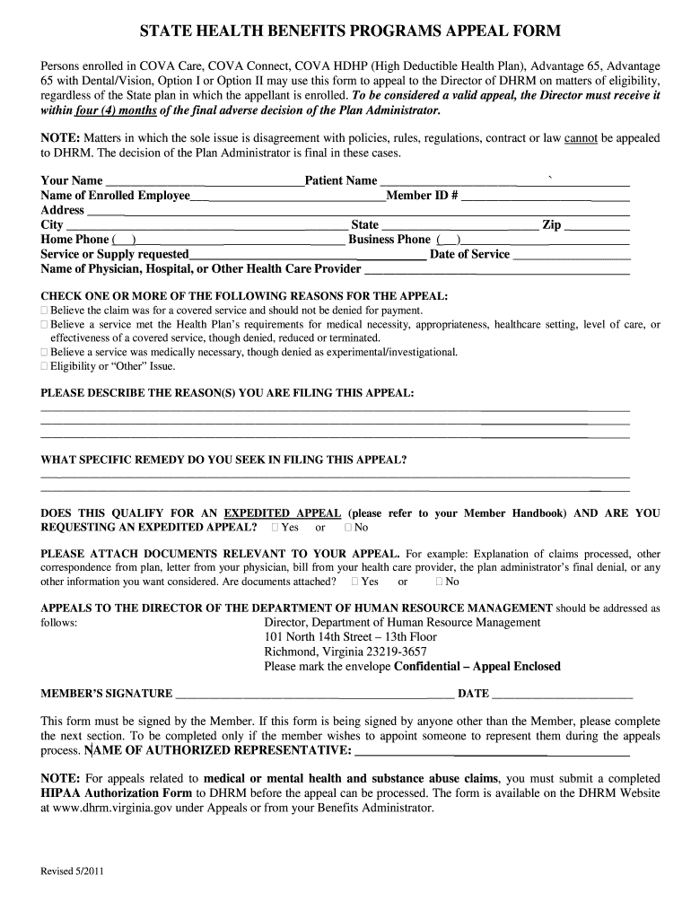  Cova Care Form 2011-2024