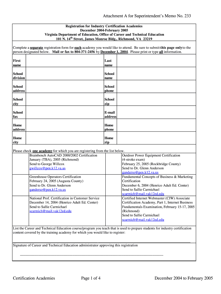 Supts Dec Feb Academies Form Virginia Department of Education Doe Virginia