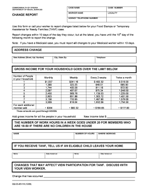 How to Report Changes to Income at Dss Va Form