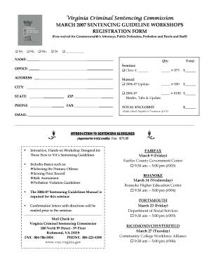 Virginia Criminal Sentencing Commission MARCH Vcsc Virginia  Form