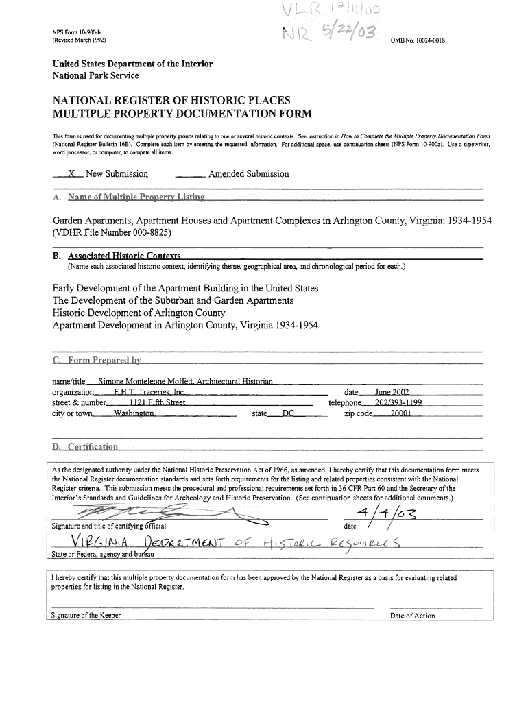 NPS Form 10 9OD B Dhr Virginia