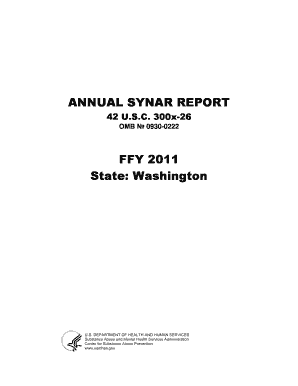 ANNUAL SYNAR REPORT DSHS Dshs Wa  Form