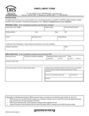 Enrollment Form 0802 Indd Drs Wa