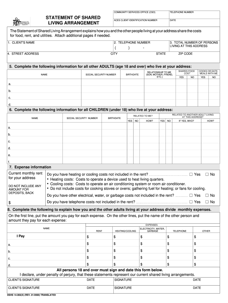  Statement of Living Arrangement 2000-2024