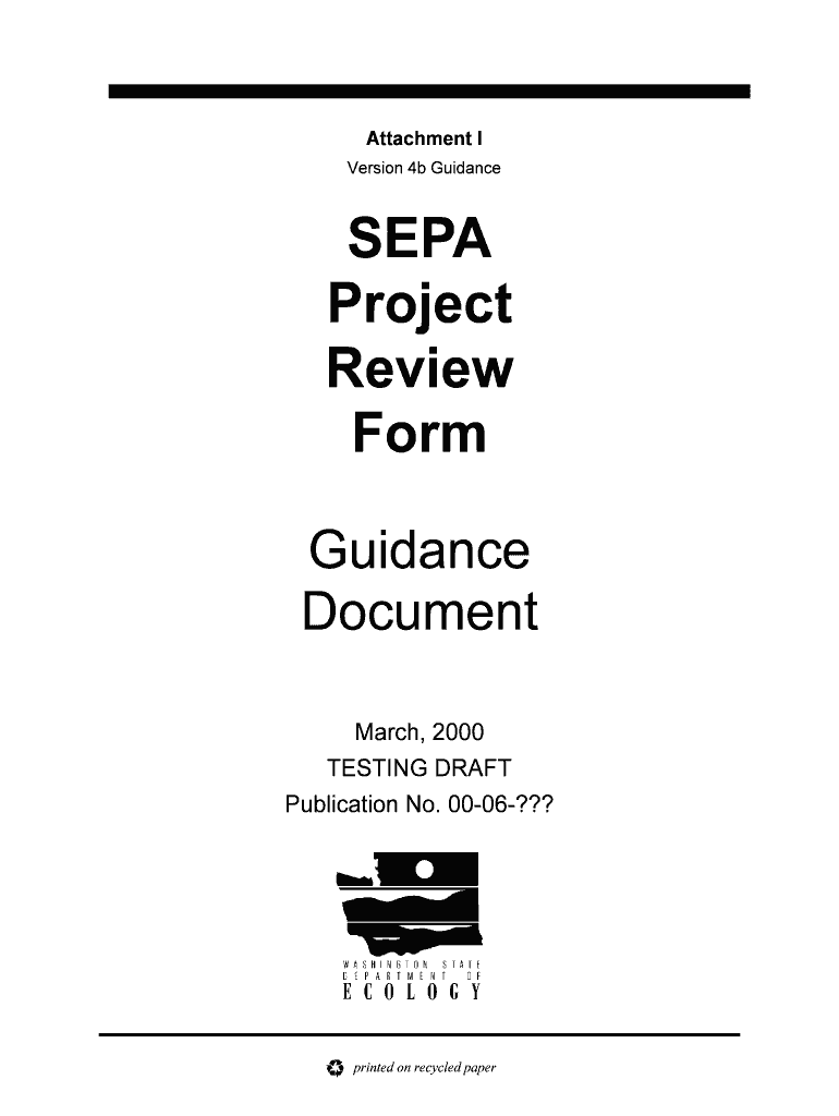 DRAFT Project Review Form Guidance Ecy Wa
