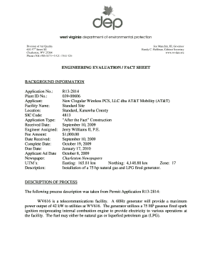 Division of Air Quality 601 57th Street SE Charleston, WV 25304 Phone 304 926 0475 FAX 304 9260479 Joe Manchin, III, Governor Ra  Form