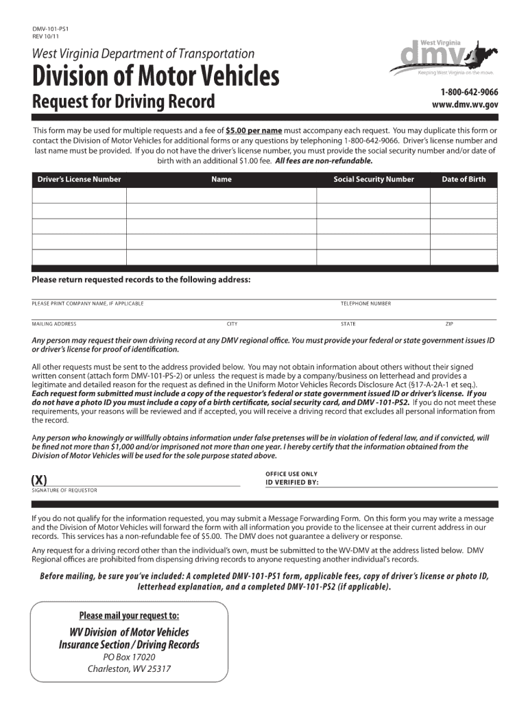  Dmv 101 Ps2 Form 2011