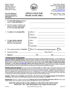 Form NR 1 West Virginia Secretary of State Sos Wv