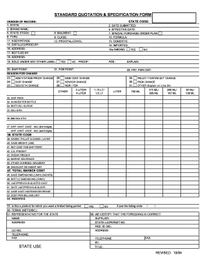 Standard Quotation and Specification Form Virginia