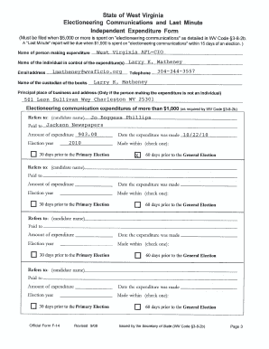 Name of Person Making Expenditure West Virginia AFL CIO Apps Sos Wv  Form