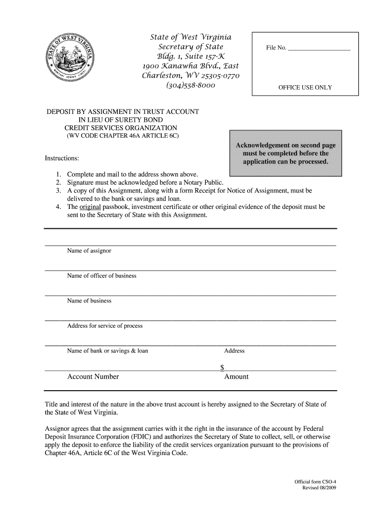 State of West Virginia Secretary of State Bldg Sos Wv  Form