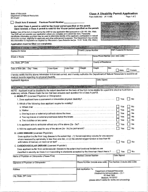 Sm *&#039;s *&#039; Class a Disability Permit Application Legis Wisconsin  Form