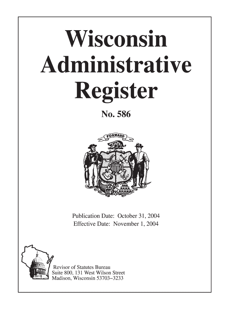 Register 586OctB Legis Wisconsin  Form