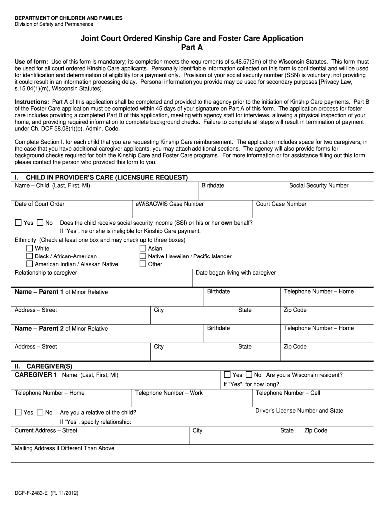 Kinship Application  Form