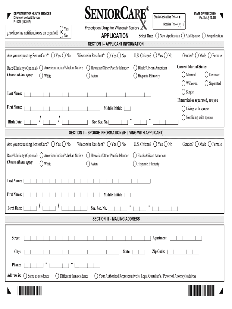  Wisconsin Senior Care Application 2008-2024