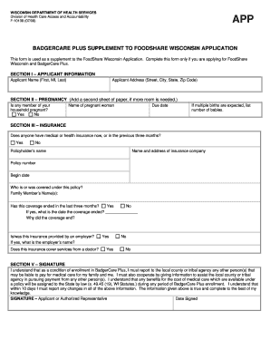 Printable Foodshare Application Wisconsin Form