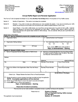 Wi Raffle License Renewal  Form