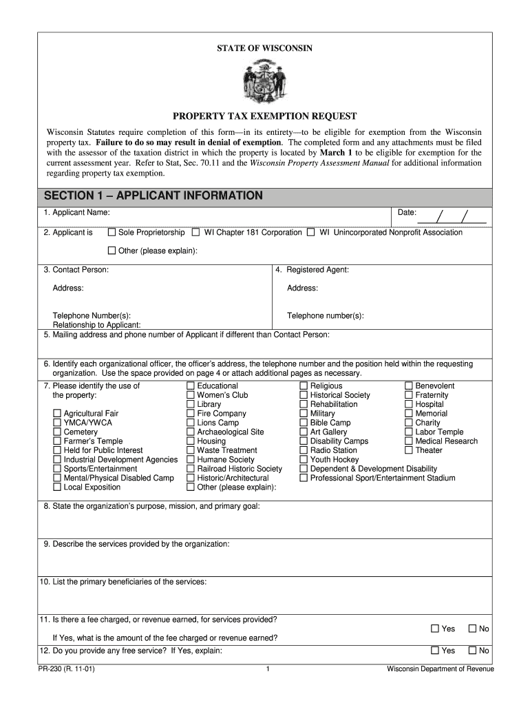  Wi Dor Pr 230 Form 2020