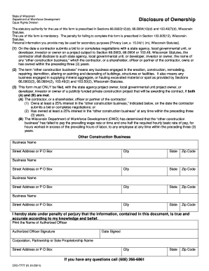 State of Wisconsin Disclosure of Ownership Form