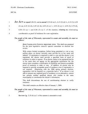 WLC 01441 RJCtlu ELAW Eliminate Wisconsin State Legislature Legis Wisconsin  Form