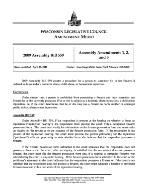 Assembly Bill 559 Assembly Amendments 1, 2, and 3 Legis Wisconsin  Form