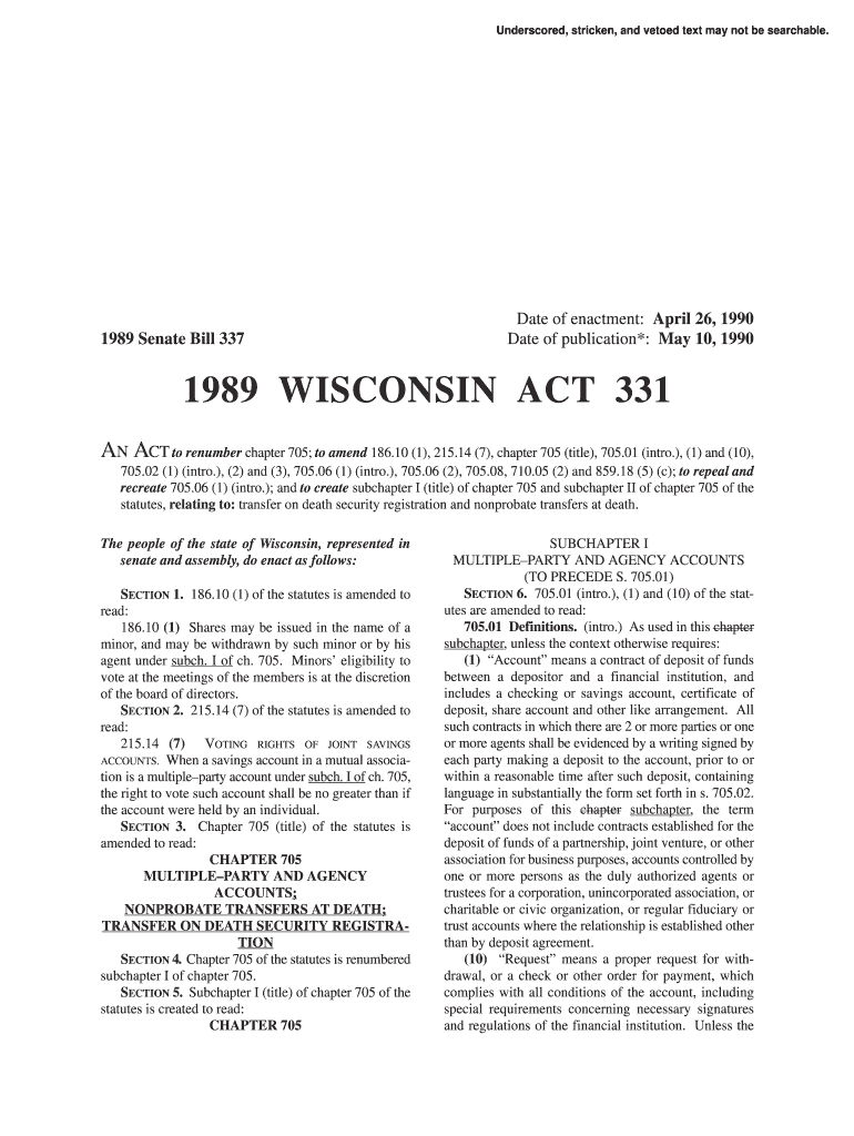 Act 331 Legis Wisconsin  Form