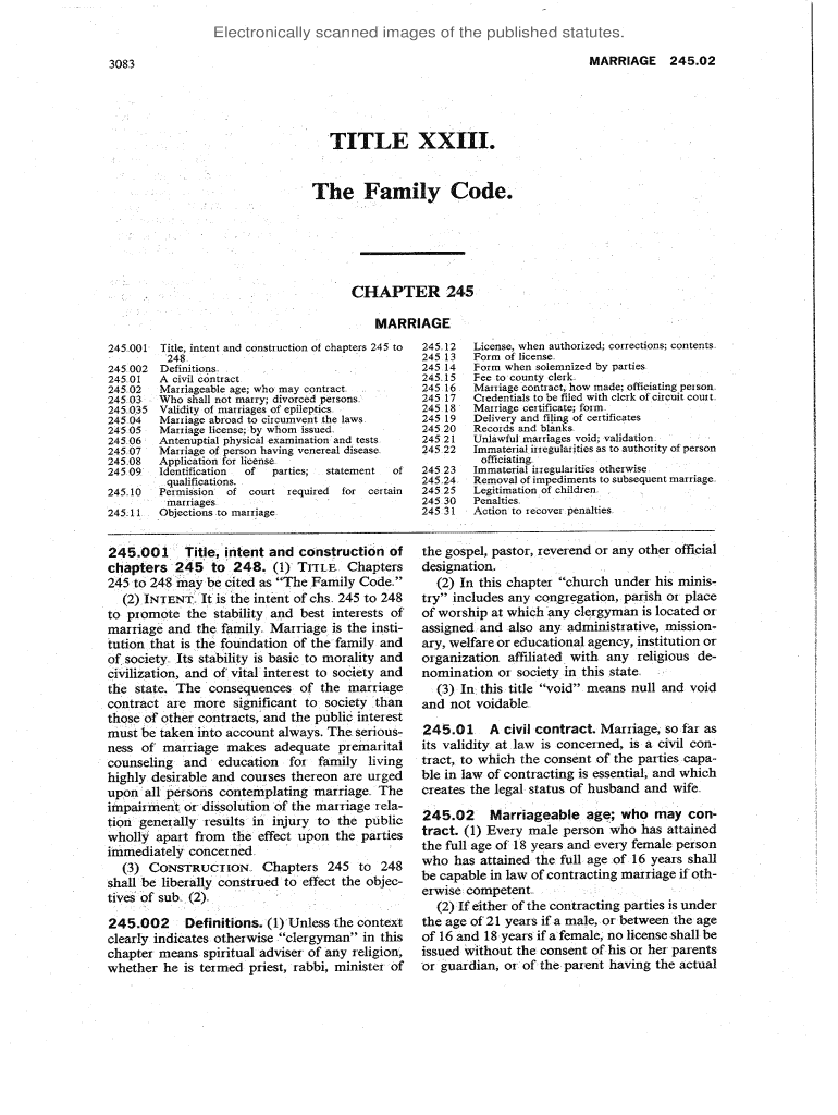 3083 MARRIAGE 245 Legis Wisconsin  Form