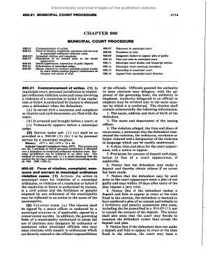 CHAPTER 800 MUNICIPAL COURT PROCEDURE Electronically Scanned Legis Wisconsin  Form