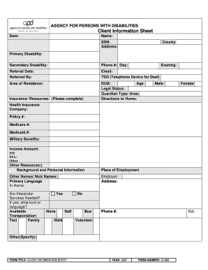 Apd Disability Signature Sheet Form