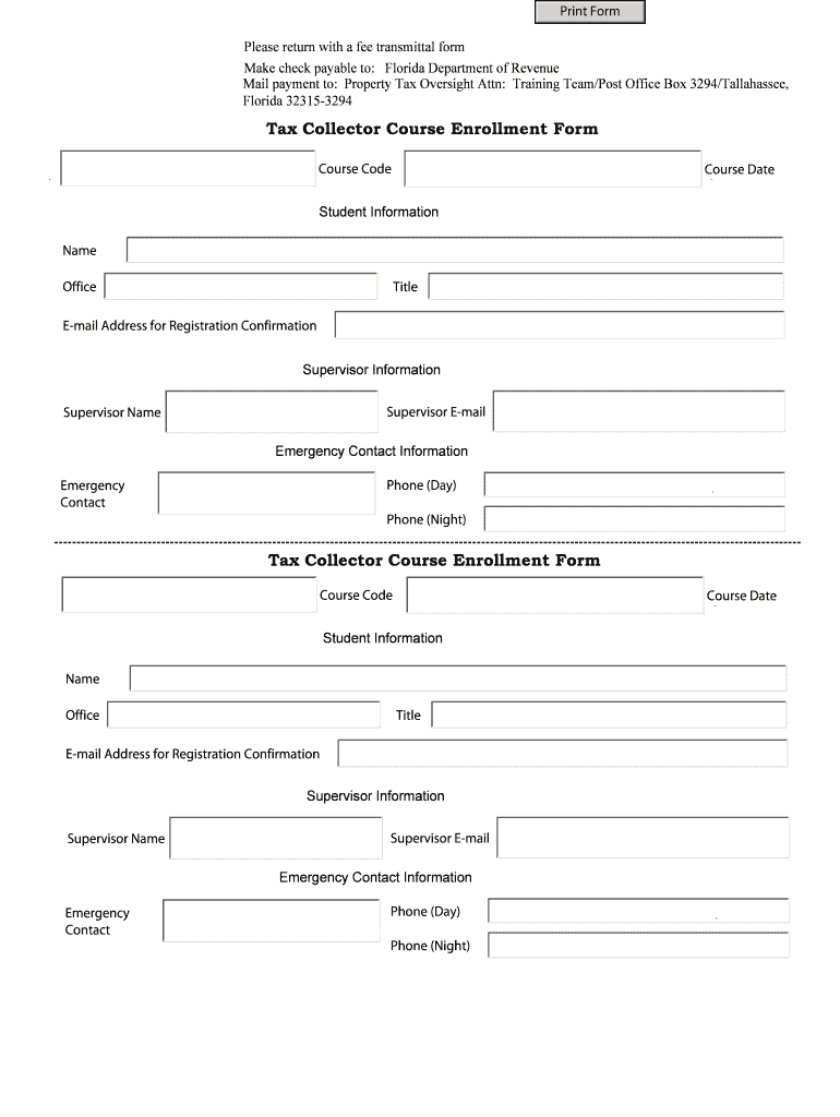 Tax Collector Course Enrollment Form