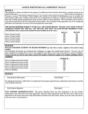 Recallsample Form