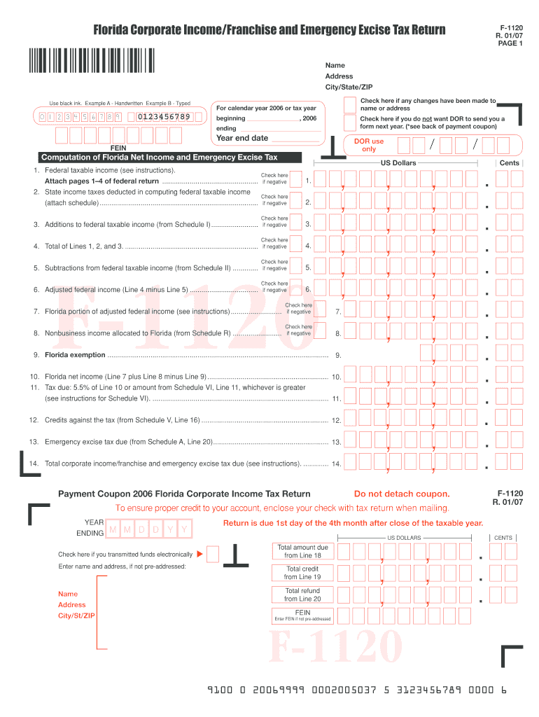  F1120 Form 2020