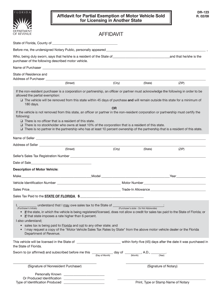  Dr 123  Form 2009