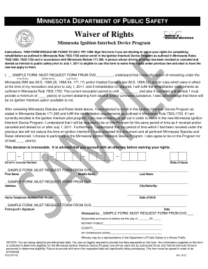 Waiver of Rights Sample  Form