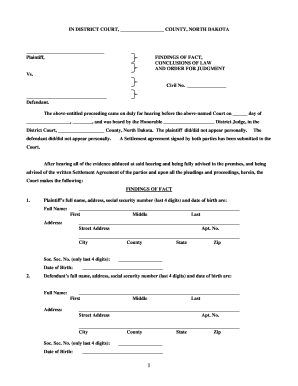 In DISTRICT COURT , COUNTY, NORTH North Dakota Supreme  Form