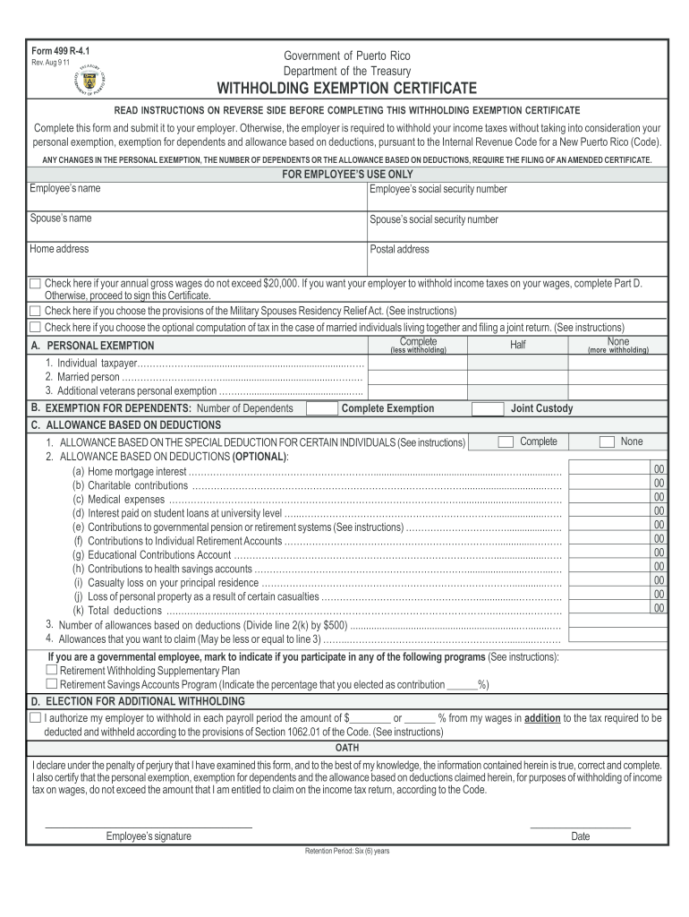  Withholding Exemption Certificate  Form 499 R 4  Kevane Grant 2011