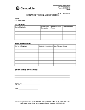 General Education and Employment Form