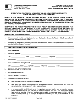Erisa Bond Application  Form