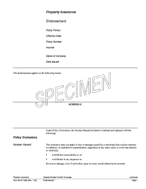 Under Policy Exclusions, the Nuclear Hazard Exclusion is Deleted and Replaced with the Following  Form