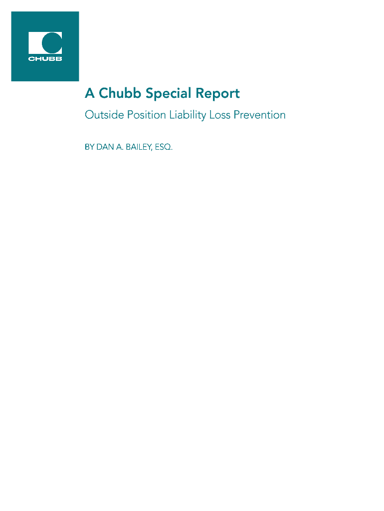 A Chubb Special Report Chubb Group of Insurance Companies  Form