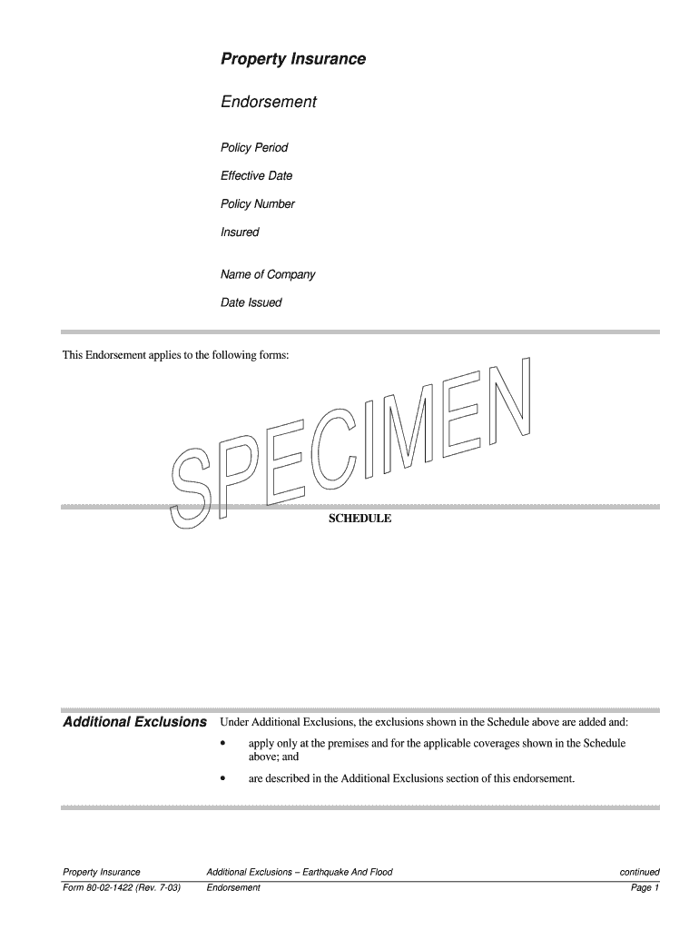 Additional Exclusions  Form