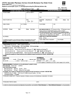 Cigna Referral Form for Specialist