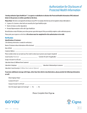 Protected Health Information Form