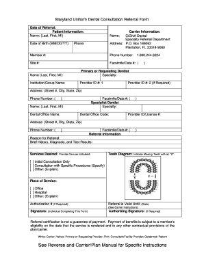 Maryland Uniform Referral Form