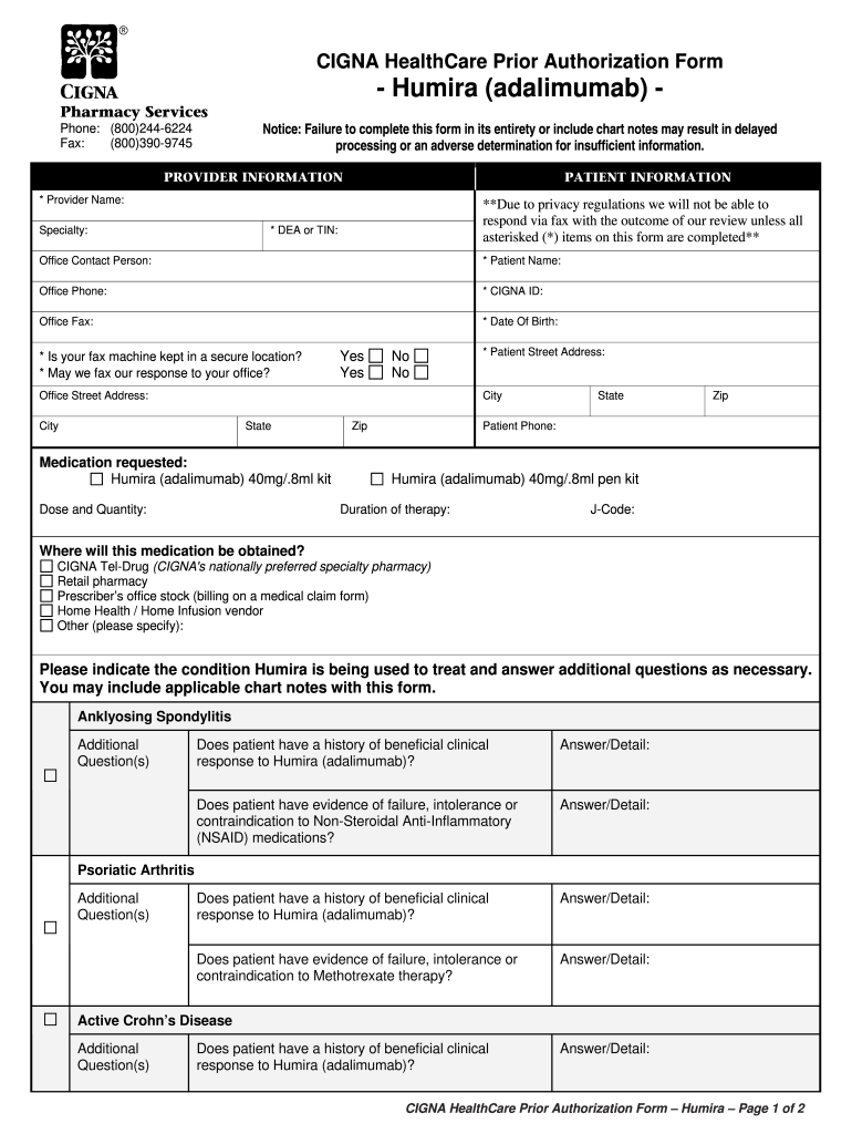  Cigna Prior Authorization Form 2010-2024