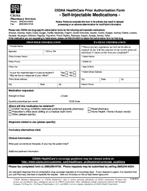 Cigna Injectables Form