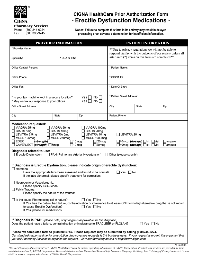 Cigna Memphis Form