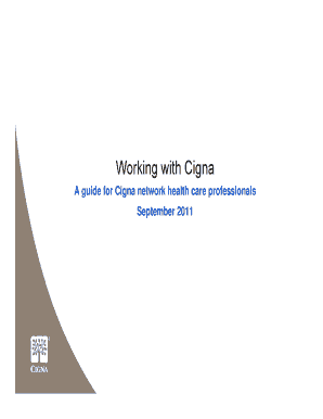 Working with Cigna  Form