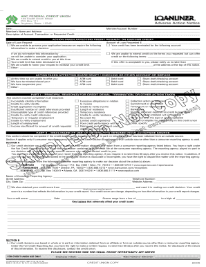 Adverse Action Notice  Form