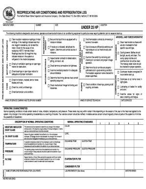 Chiller Log Sheet Excel  Form